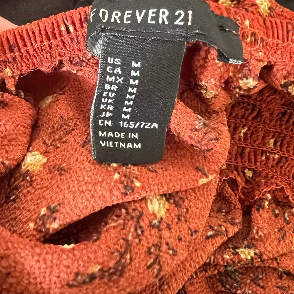 Forever 21 Rust Floral jumpsuit - Picture 3 of 3